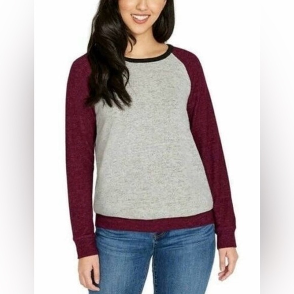 Buffalo David Bitton Sweaters - Buffalo David Bitton Sweater Pullover Gray Black Burgundy Crewneck Preppy Size L
